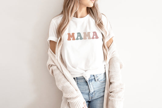 Retro Mama Shirt, Mama Tee, Tshirt for Mum, Cute Clothing, Boho Gift, New Mom Present