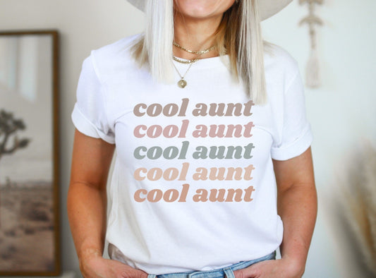 Cool Aunt Shirt, Auntie Shirts, Retro Vintage Tshirt, Cute New Aunt Tee, Gift for Sister, Pregnancy Announcement