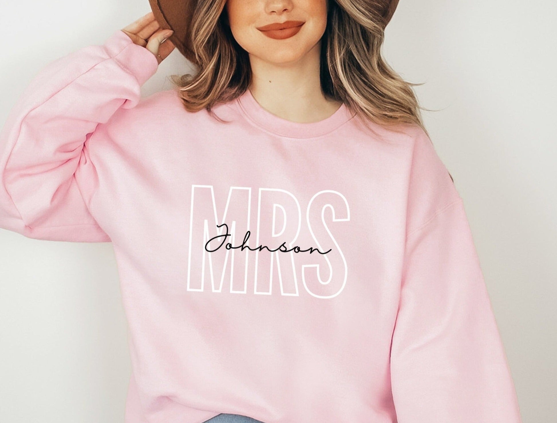 Personalized Mrs Sweatshirt, Engagement Sweater, Custom Honeymoon Shirt, Bridal Shower Gift, Wifey Crewneck, Fiancee Pullover