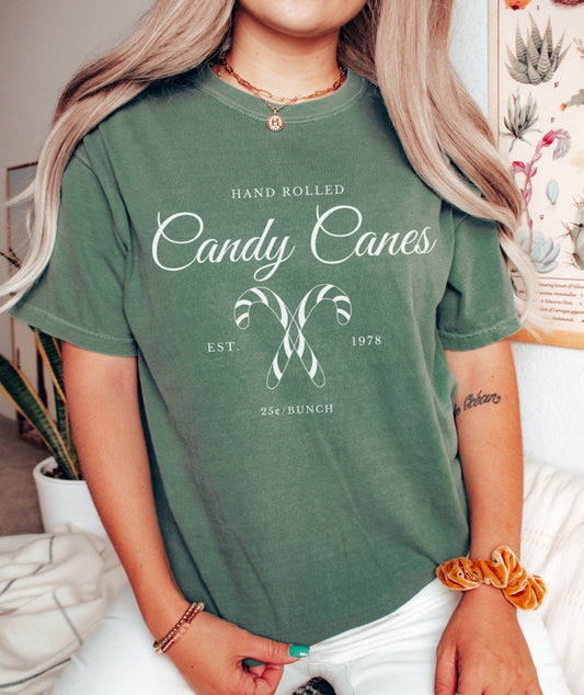 Christmas Shirt Comfort Colors®, Old Fashioned Candy Canes Tee, Vintage Christmas Party Tshirt, Secret Santa Gift, Holiday Clothing
