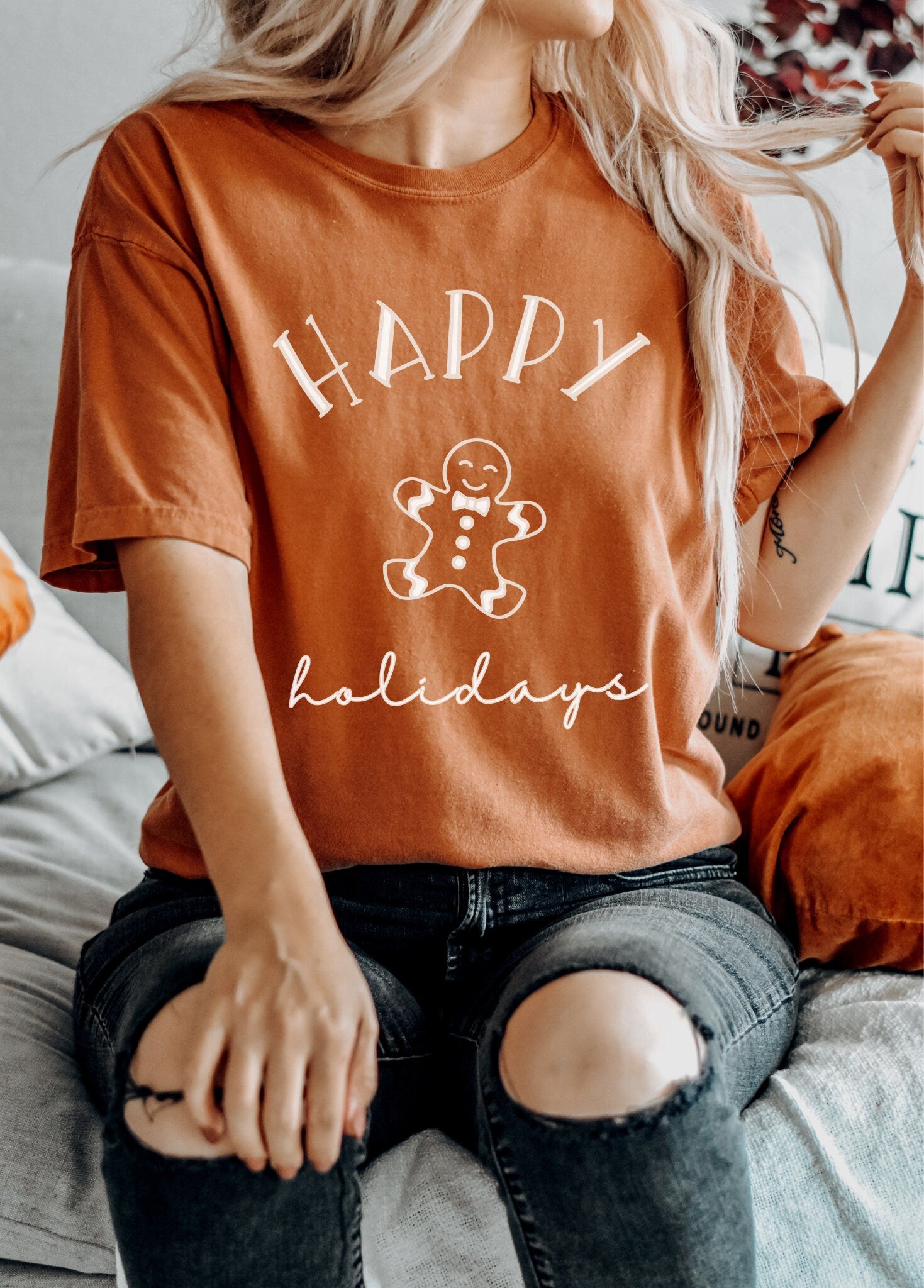 Christmas Comfort Colors® Shirt, Vintage Gingerbread Man Tee, Xmas Comfort Color T-Shirt, Happy Holidays Clothing, Cute Secret Santa Gift
