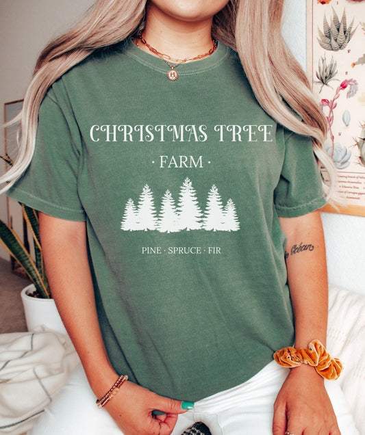 Christmas Shirt Comfort Colors®, Christmas Tree Farm Tee, Vintage Christmas Party Tshirt, Secret Santa Gift, Holiday Pajamas, Cute Pines