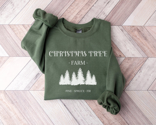 Christmas Tree Farm Sweatshirt, Farm Fresh Trees Crewneck Sweater, Aesthetic Xmas Shirt, Cute Holiday Party Pullover, Secret Santa Gift
