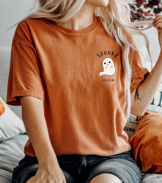Halloween Shirt Comfort Colors®, Ghost Spooky Season T-Shirt, Vintage Minimalist Halloween Tee, Retro Boo Shirt, Cute Ghost Clothing