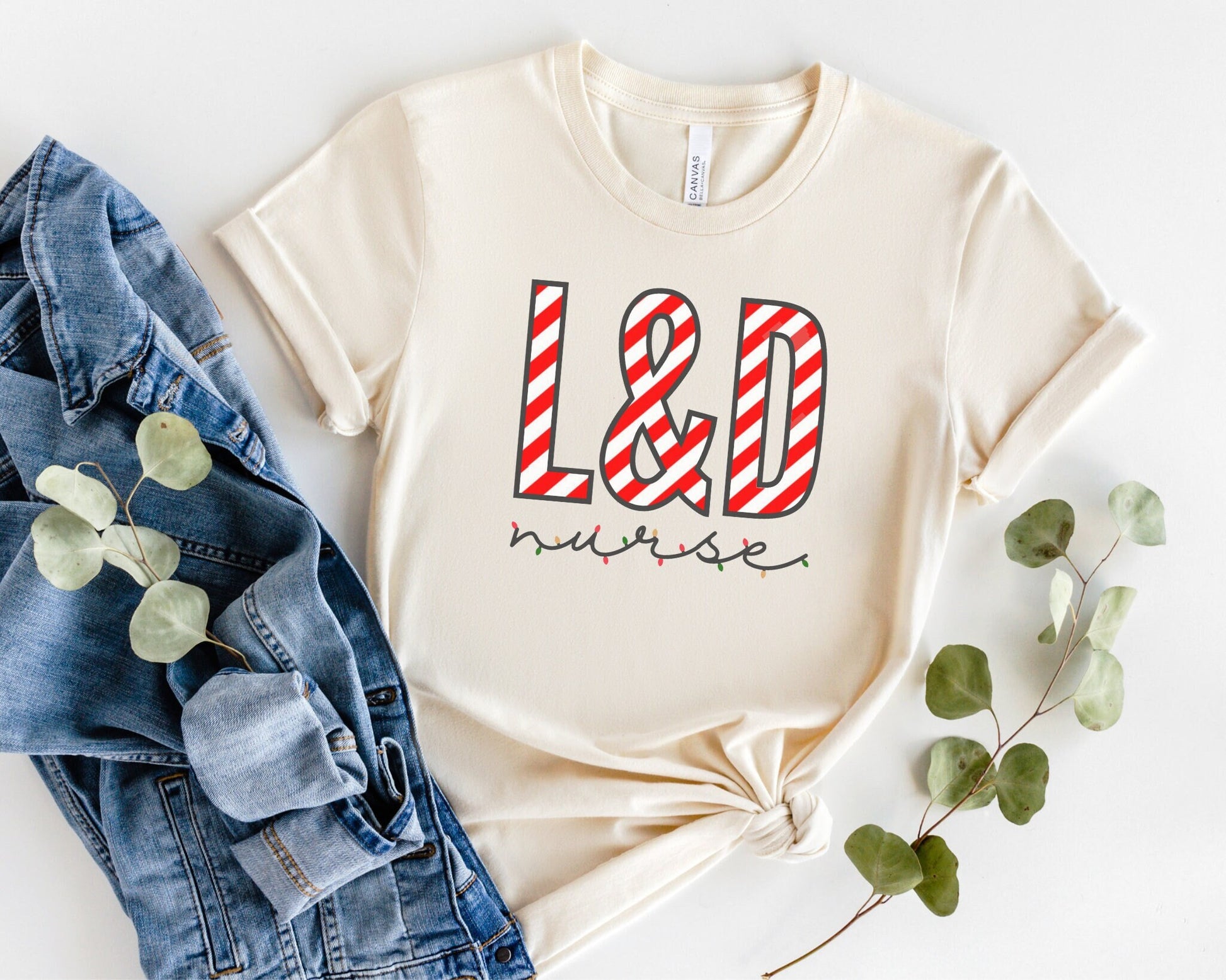 Candy Cane Labor & Delivery Nurse Tee