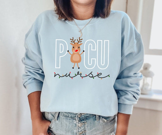 PICU Nurse Christmas Sweater, Pediatric Intensive Care Unit, Pediatric ICU Nurse Sweatshirt, Xmas Gift for PICU Nurse, Hospital Party Shirt