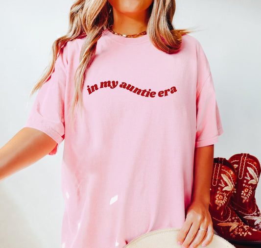 In My Auntie Era Shirt, Retro Comfort Colors Aunt Tee, Baby Pregnancy Announcement for Aunt, Gift for Auntie, Cool Aunt T-Shirt