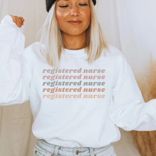 Light Retro Registered Nurse Sweatshirt